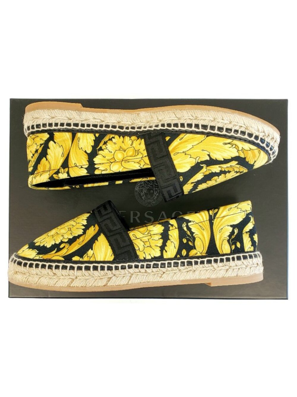 Versace Womens Barocco Print Espadrille Flats Slip-On Shoe Size 37, US 7 - Spain - Picture 4 of 5